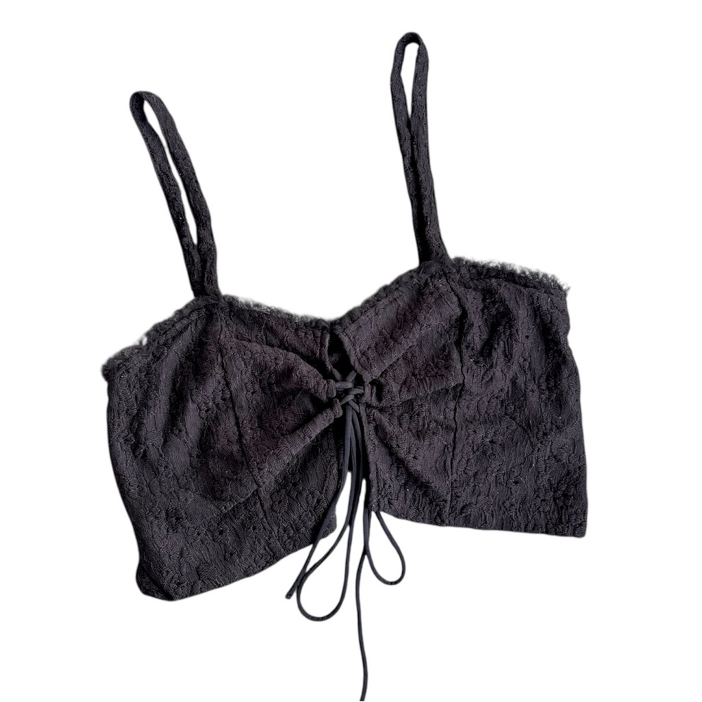 Zara Black Lace Crop Tank